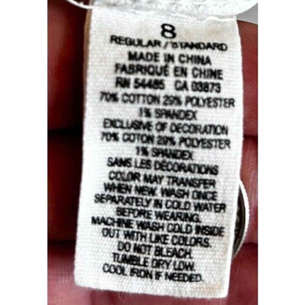 American Eagle white jeans with blue roseso - Picture 8 of 11